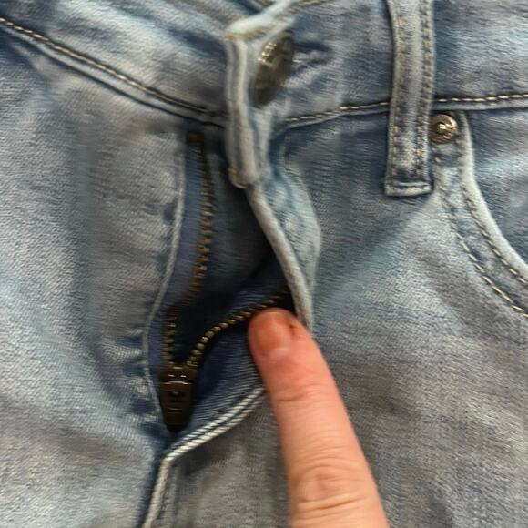 Vintage X American Weekend Crop Jeans Mid Rise Denim Light Wash Blue Size 4/27 - Picture 6 of 12